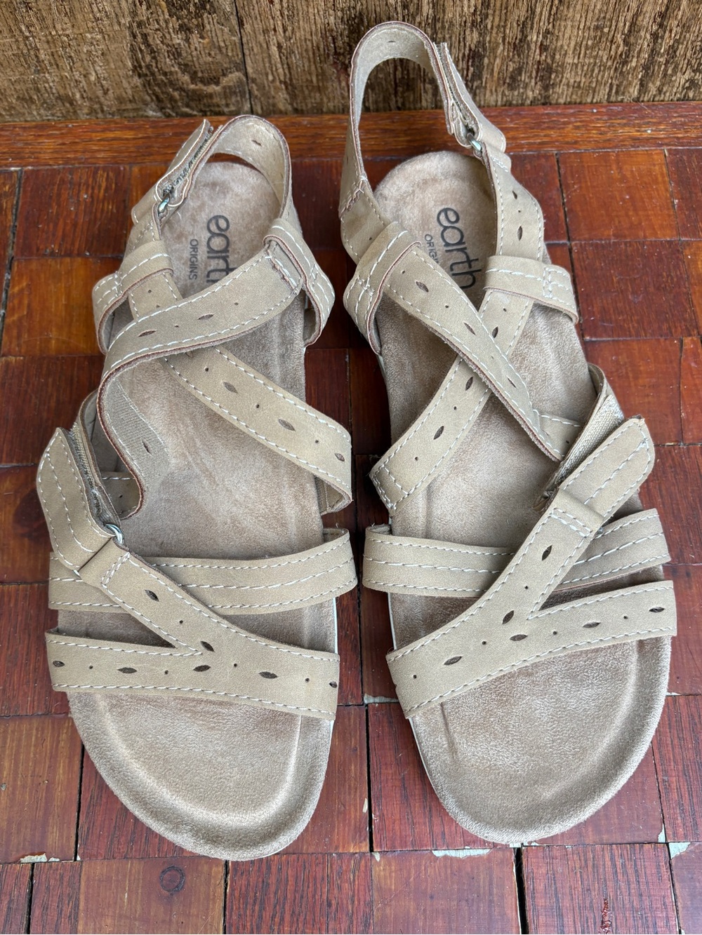 Origins Beige/Taupe Multi-Strap Comfort Sandals